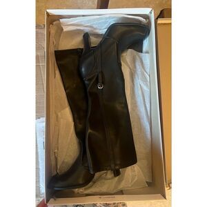 Roberto Vianni Catchy Dark Brown Square-Toe High Leather Boots size 8